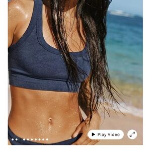 FP Movement Women's Navy Blue Ribbed Bralette